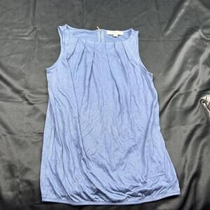 The Loft WOMENS Blue Tank Top with Back Zipper Elastic Hem Size XS NWT